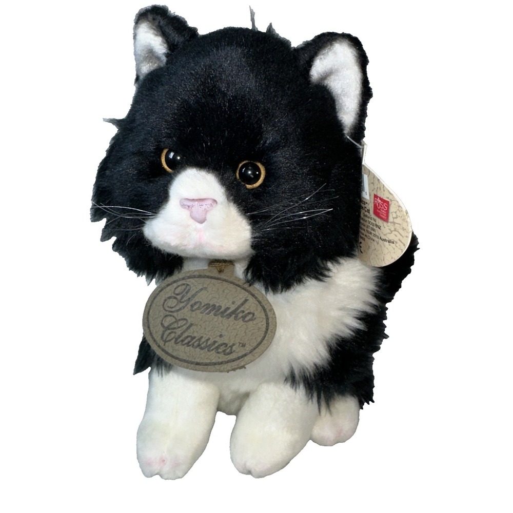 VTG Russ Berrie Yomiko Classic Calico Tuxedo Cat Plush Toy  #35652 NOS